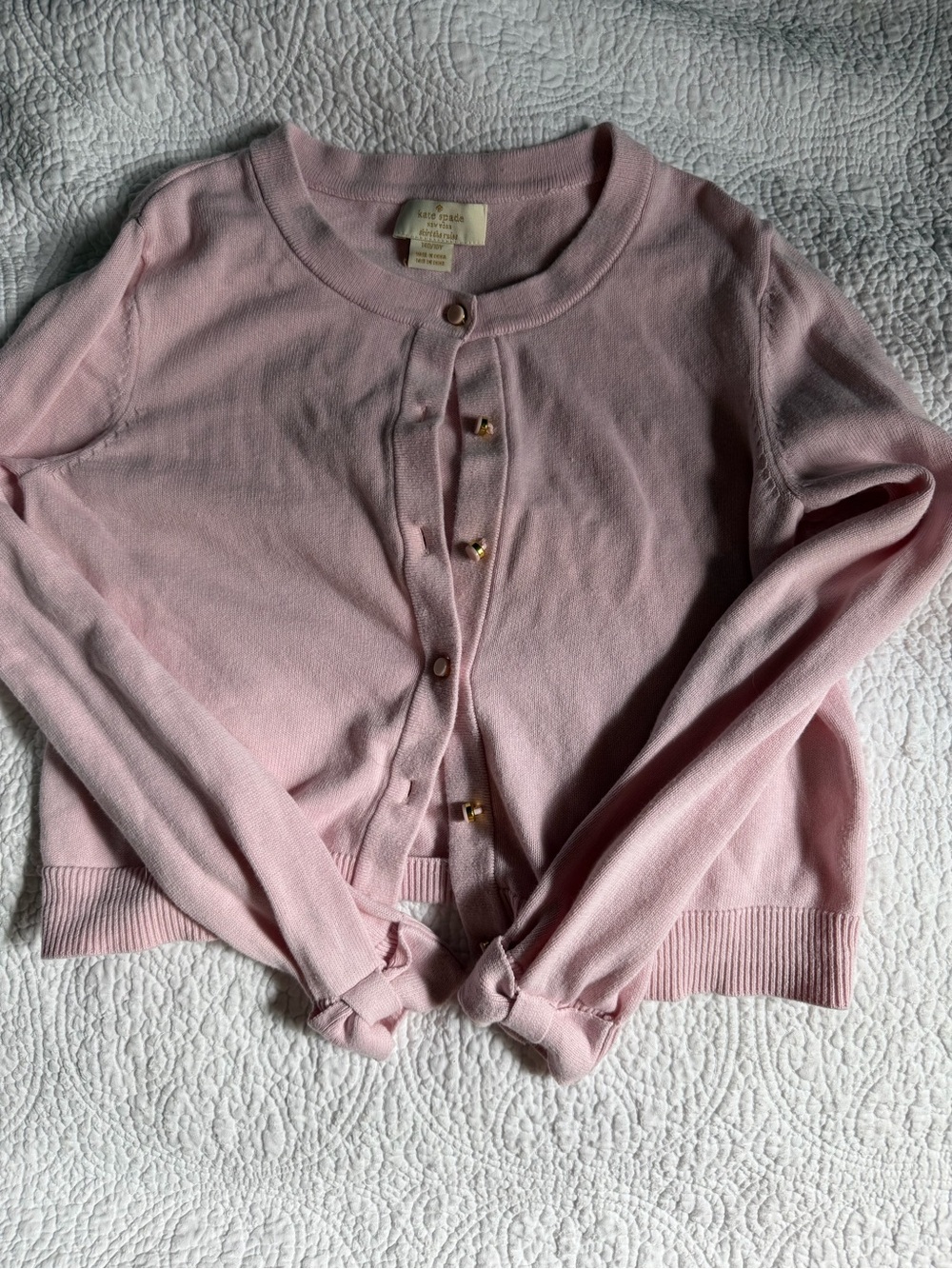 Kate Spade Light Pink Cardigan with Gold Buttons